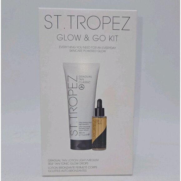 St Tropez Glow & Go Kit Self Tan Set Gradual Tan Firming Lotion Tanner Set Of 3 - Picture 2 of 7
